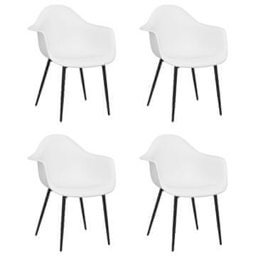 Vidaxl Jedilni stoli 4 kosi bele barve PP