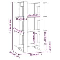 Vidaxl Knjižna omara/pregrada črna 80x30x123,5 cm
