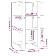 Vidaxl Knjižna omara/pregrada rjavi hrast 80x30x123,5 cm