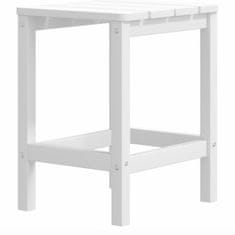 Vidaxl vidaXL Adirondack stol z naslonom za noge in mizo, HDPE, bel