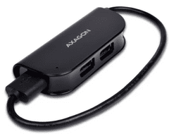 AXAGON Ready Hub, 4x USB 2.0, 20 cm, USB-A, črn (HUE-X4B)