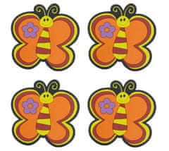 Komplet krožnikov 4 kosi - 10x10 cm - 4 kosi - Butterfly oranžna