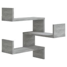 Vidaxl Stenska kotna polica 2 kosa siva sonoma 40x40x50 cm