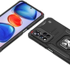 slomart wozinsky ring armor tough hybrid case cover + magnetic mount xiaomi redmi note 11 pro 5g (kitajska) / redmi note 11 pro + 5g (kitajska) / mi 11i (indija) / mi 11i hypercharge / poco x4 nfc 5g črn