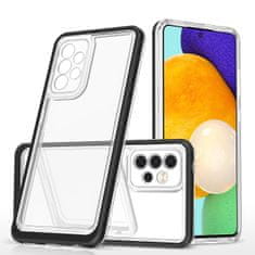 slomart prozoren ovitek 3v1 za samsung galaxy a53 5g, gelski ovitek z okvirjem, črn