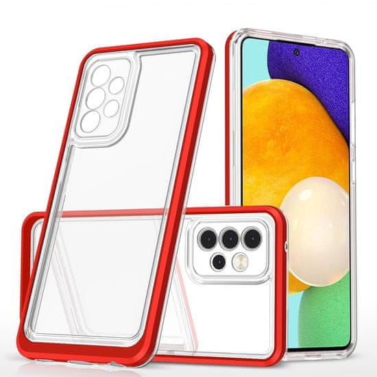 slomart prozoren 3v1 ovitek za samsung galaxy a53 5g frame gel cover rdeč