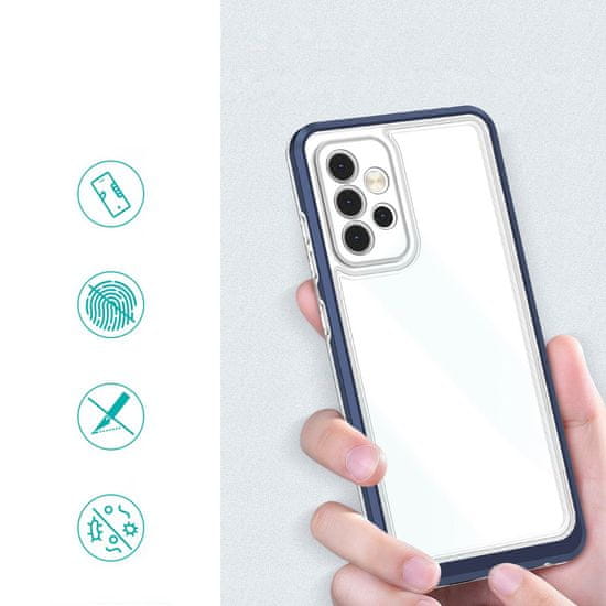 slomart prozoren ovitek 3v1 za samsung galaxy a14 silikonski ovitek z okvirjem blue