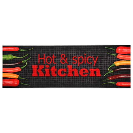 Vidaxl Kuhinjska preproga pralna z napisom Hot & Spicy 60x300 cm