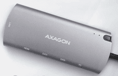 AXAGON Hub 6v1, USB, GLAN, HDMI, PD 100W, SATA M.2, 20 cm USB-C (HMC-6M2)