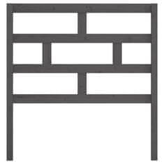 Vidaxl Posteljno vzglavje sivo 81x4x100 cm trdna borovina