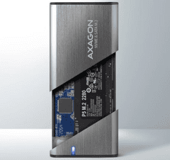 AXAGON ohišje za disk, M.2 NVMe, SATA 20-80mm, USB-C, siva (EEM2-SG2)