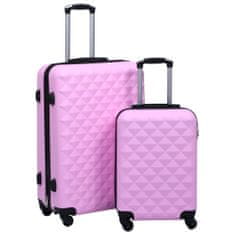 Vidaxl Trdi potovalni kovčki 2 kosa roza ABS