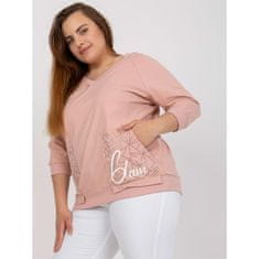 RELEVANCE Ženska plus velikost bluza z napisom MURDOCK roza RV-BZ-7695.19P_386872 Univerzalni