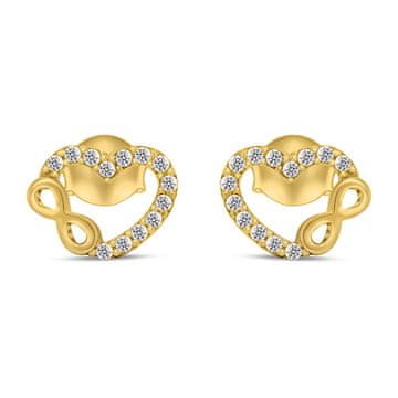 Brilio Silver Očarljivi pozlačeni srčni uhani EA359Y