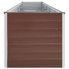 Vidaxl Visoka greda pocinkano jeklo 400x80x77 cm rjava