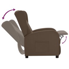 Vidaxl Izvlečni fotelj, rjav, oblazinjen s tkanino