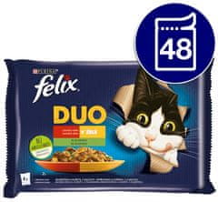 Felix Fantastic DUO mesna izbira v želeju z zelenjavo, 48 x 85 g