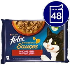 Felix Sensations Sauces s puranom in jagnjetino v omaki, 48 x 85 g