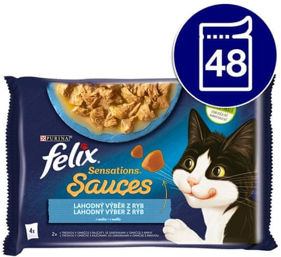 Felix Sensations Sauces s sardino v omaki, 48 x 85 g