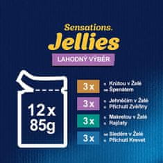 Felix Sensations Jellies jagnjetina, skuša, trska, puran v želeju 72 x 85 g