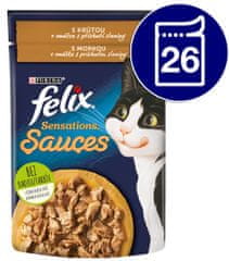 Felix Sensations Sauces s puranom v omaki z okusom slanine, 26x85 g