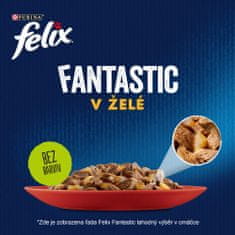 Felix hrana za mačke Fantastic s piščancem, govedino, zajcem in jagnjetino v želeju, 72 x 85 g