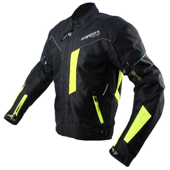 Cappa Racing Moška motoristična jakna MONTE CARLO tekstil črno/fluo