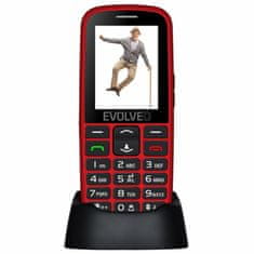Evolveo GSM aparat EasyPhone EG klasični mobilni telefon Rdeč