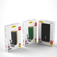 DUDAO K4Pro USB Power Bank 20000mAh + kabel Lightning / USB-C / Micro USB, črna/zlato