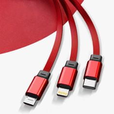 DUDAO L8H 3in1 kabel USB - USB-C / Micro USB / Lightning 2.4A 1.1m, črna