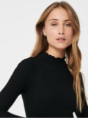 Jacqueline de Yong Ženska majica s kratkimi rokavi JDYFRAN SISKA Stretch Fit 15228065 Black (Velikost M)