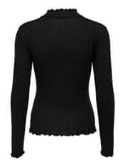Jacqueline de Yong Ženska majica s kratkimi rokavi JDYFRAN SISKA Stretch Fit 15228065 Black (Velikost L)