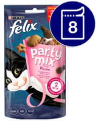 Felix Party Mix Picnic Mix priboljški za mačke, 8x 60 g