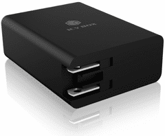 IcyBox USB polnilnik, 4 vhodi, 100 W, Power Delivery 3.0, GaN podpora, črn (IB-PS104-PD)