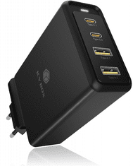 IcyBox USB polnilnik, 4 vhodi, 100 W, Power Delivery 3.0, GaN podpora, črn (IB-PS104-PD)