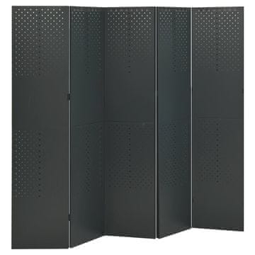 Vidaxl Paravan 5-delni antracitna 200x180 cm jeklo