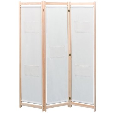 Vidaxl Paravan 3-delni blago 120x170x4 cm krem