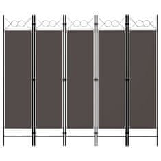 Vidaxl Paravan 5-delni antraciten 200x180 cm