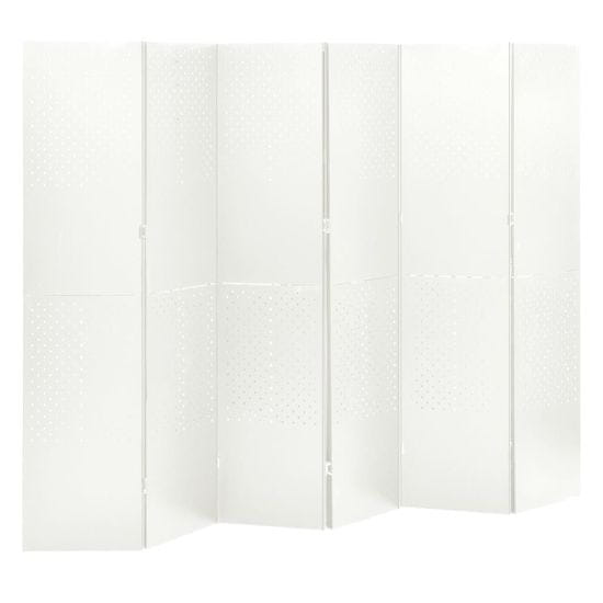 Vidaxl Paravan 6-delni bel 240x180 cm jeklo