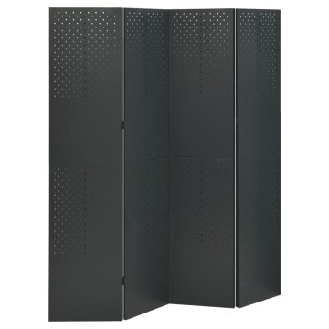 Vidaxl Paravan 4-delni antracitna 160x180 cm jeklo