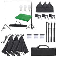 Vidaxl Komplet za foto studio z lučmi in ozadjem