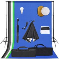 Vidaxl Foto studijski komplet s softbox lučjo, ozadjem in odbojnikom