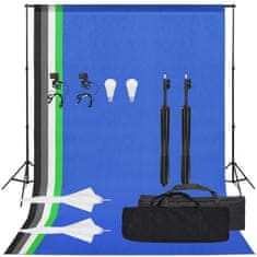 Vidaxl Komplet za foto studio z lučmi in ozadjem