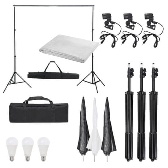 Vidaxl Komplet za foto studio z lučmi in ozadjem