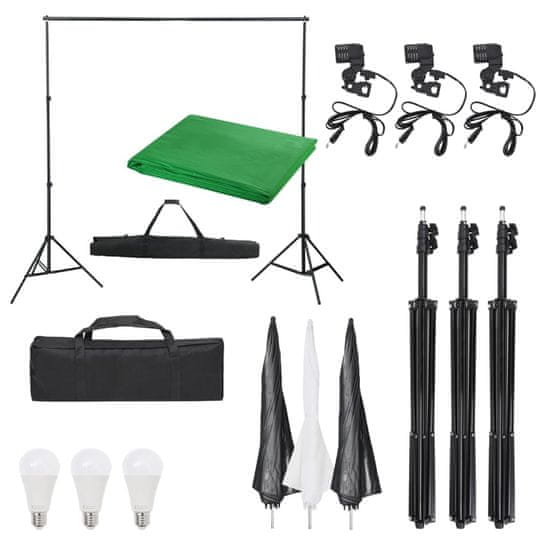 Vidaxl Komplet za foto studio z lučmi in ozadjem