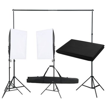 Vidaxl Komplet za foto studio z lučmi in ozadjem