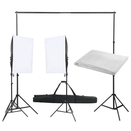 Vidaxl Komplet za foto studio z lučmi in ozadjem