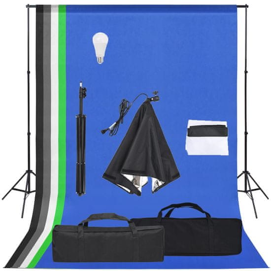 Vidaxl Komplet za foto studio s softbox lučjo in ozadjem