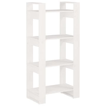 Vidaxl Knjižna omara/pregrada bela 60x35x125 cm trden les