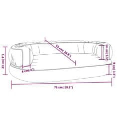 Vidaxl Ergonomska pasja postelja iz pene tem. modra 75x53 cm um. usnje